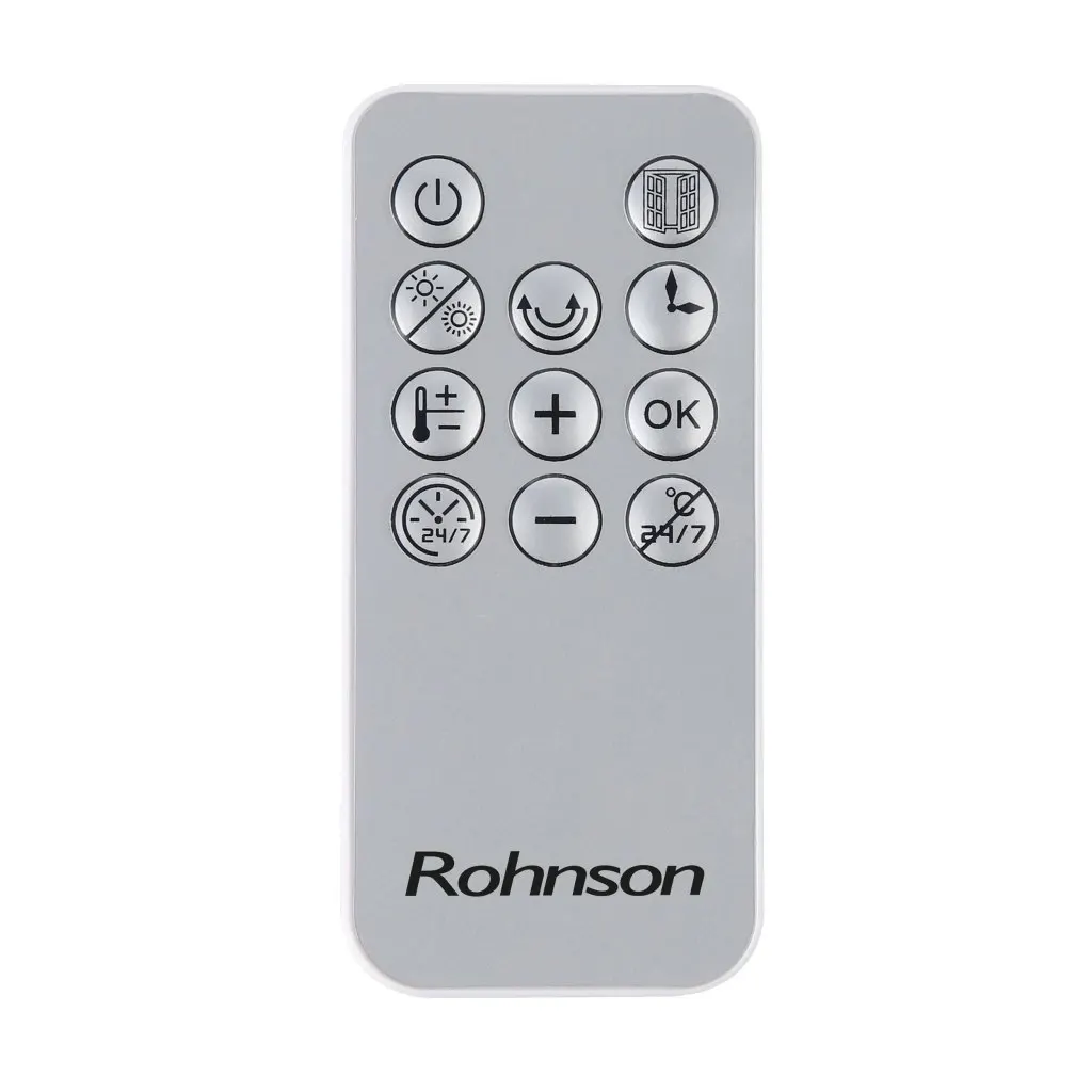 Стенен PTC конвектор Rohnson R-6068, Мощност 1000/2000 W, Керамични PTC нагревателни елементи, Дистанционно управление, Таймер, Сив с бял 2 Стенен PTC конвектор Rohnson R-6068